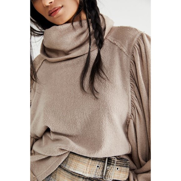 NWT Free People Cloud Control Pullover / Mushroom - Picture 3 of 5